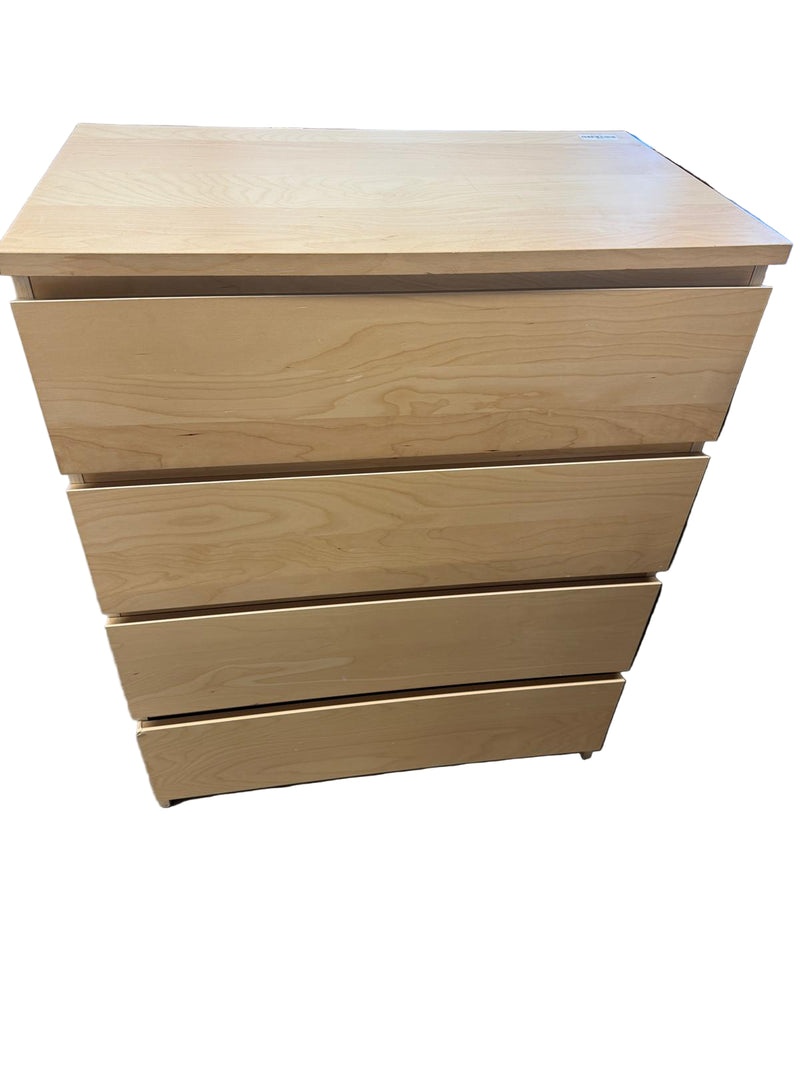 32"W Wooden 4-Drawer Dresser