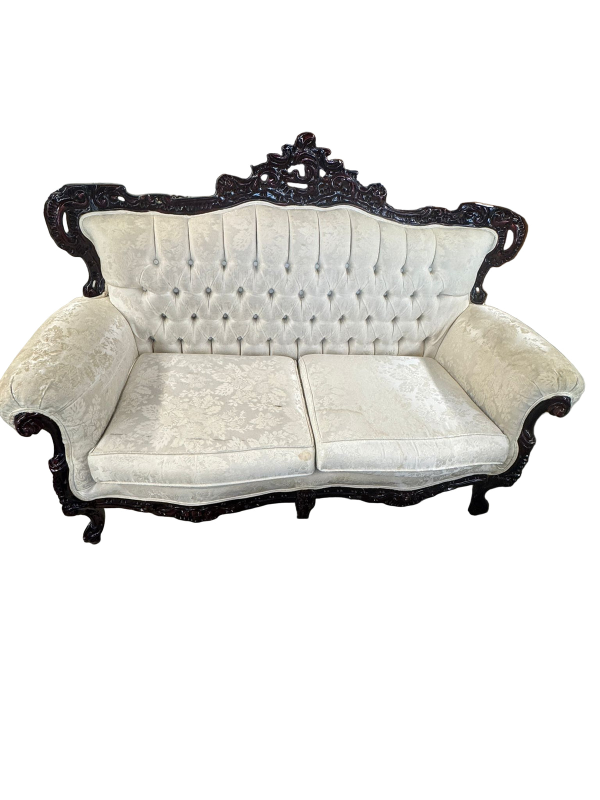 61"W White 2-Seater Couch