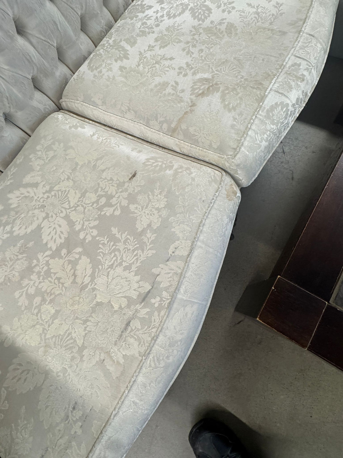 61"W White 2-Seater Couch