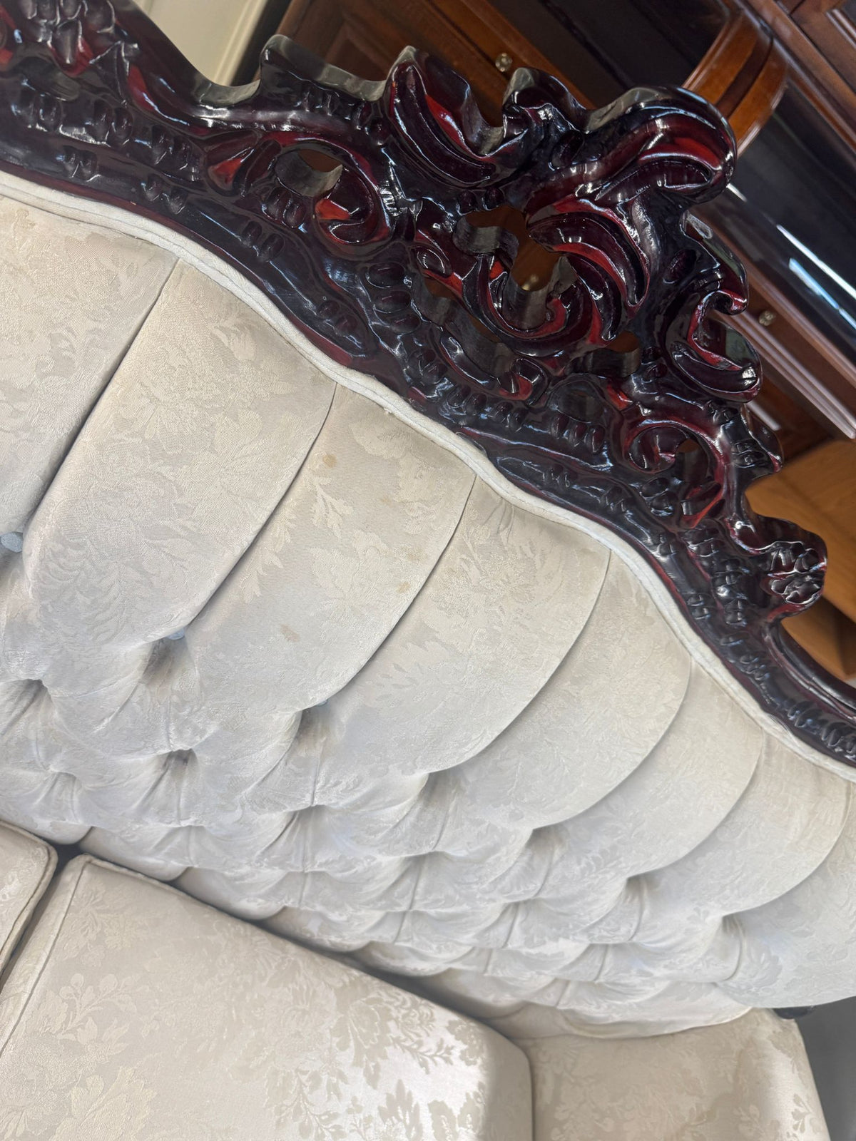 61"W White 2-Seater Couch