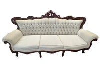 85"W White 3-Seater Couch