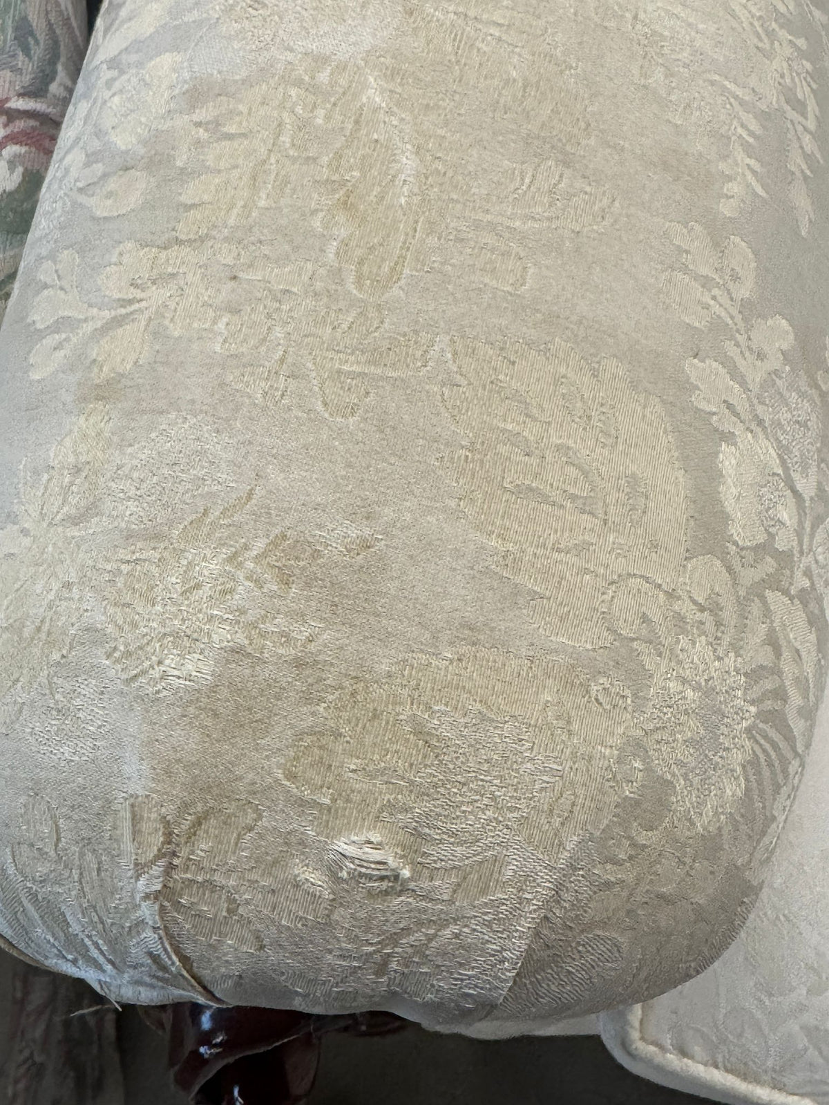 85"W White 3-Seater Couch