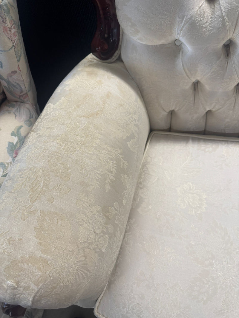 85"W White 3-Seater Couch