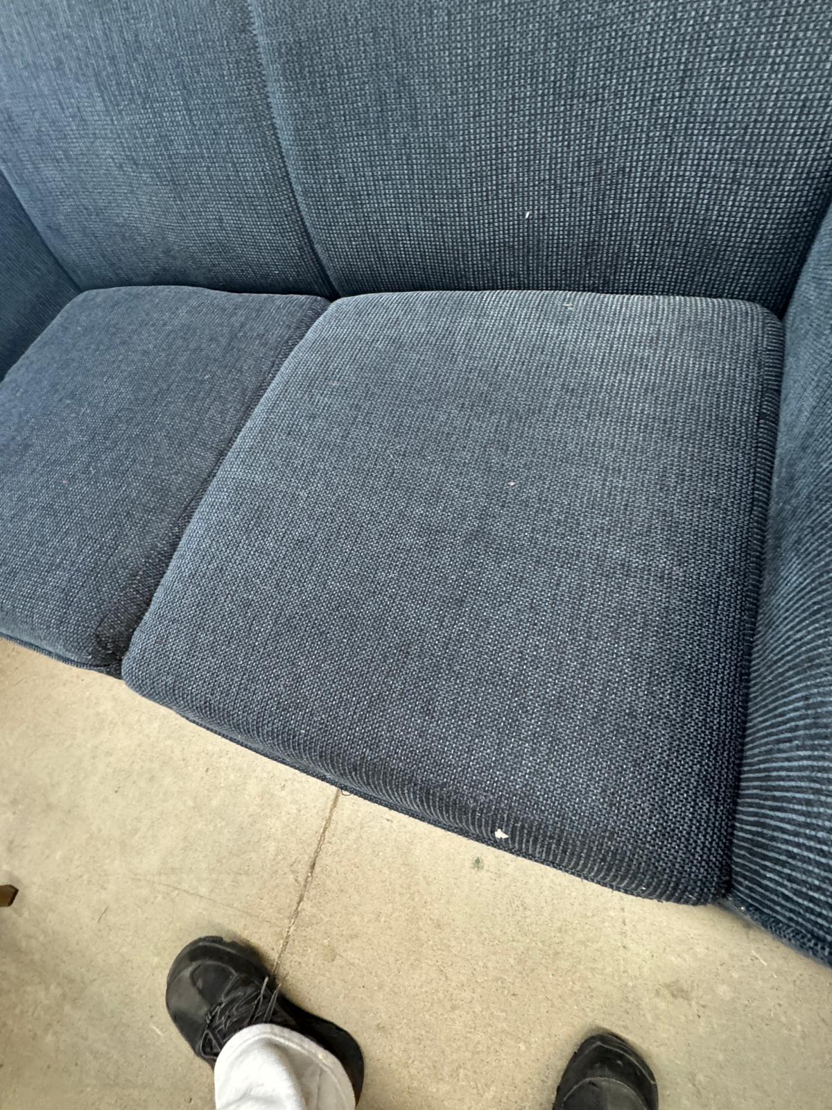 61"W 2-Seater Blue couch