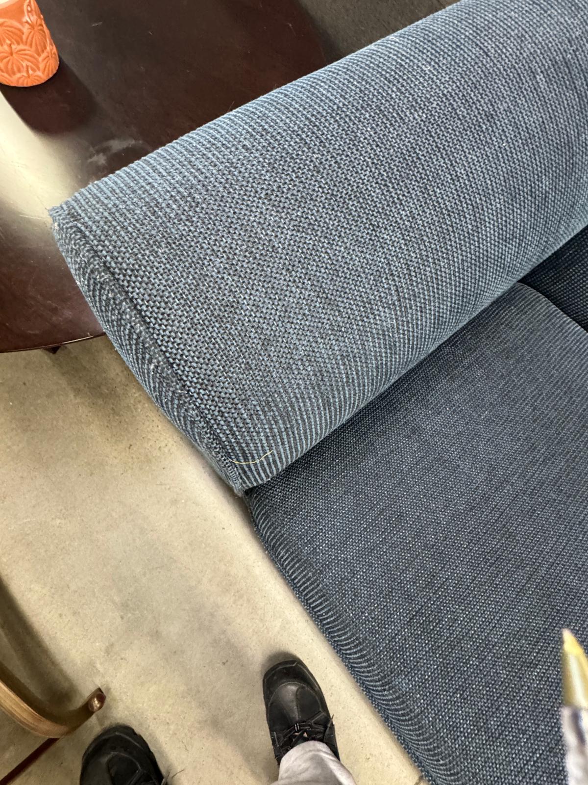 61"W 2-Seater Blue couch