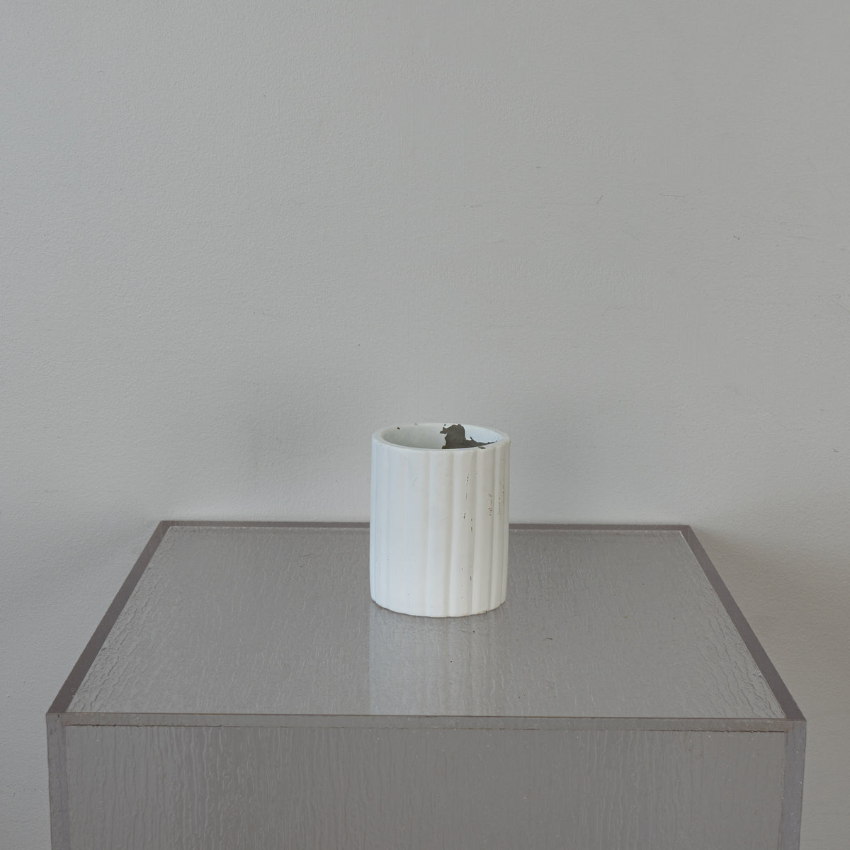 White Cement Flower Pot