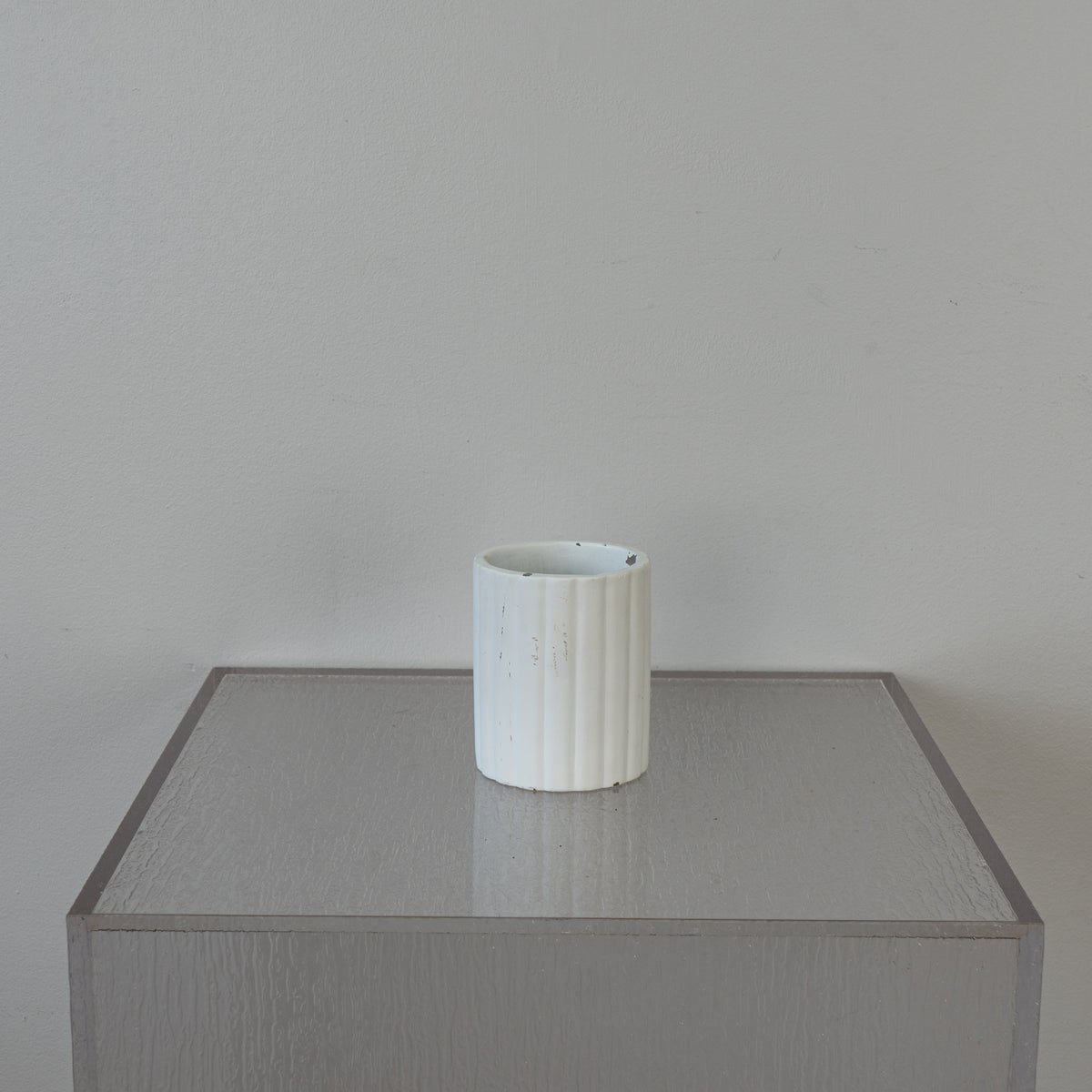 White Cement Flower Pot