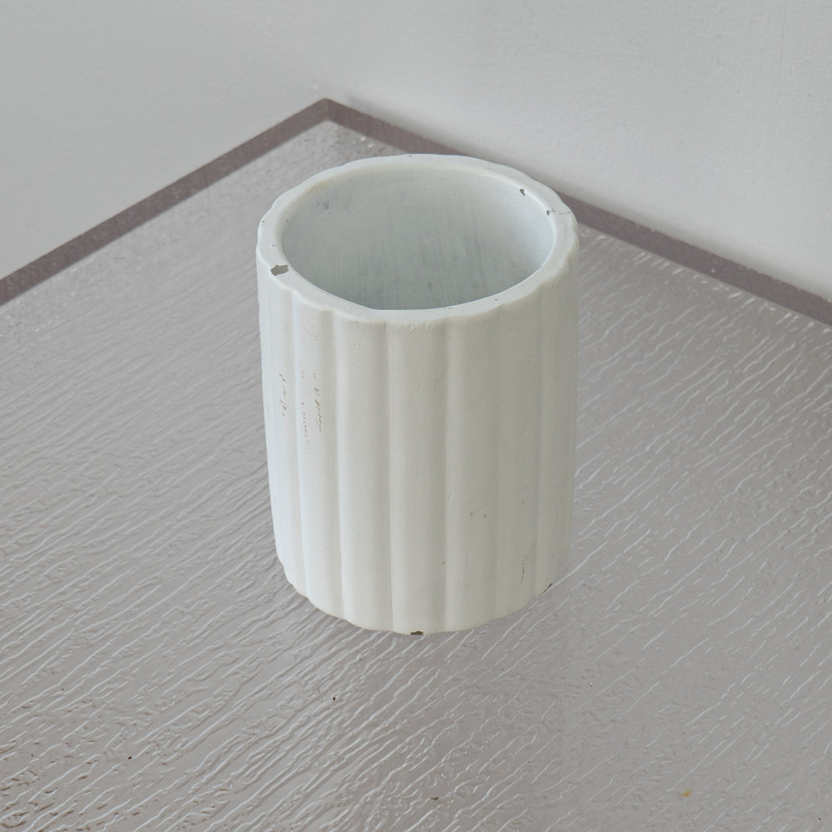 White Cement Flower Pot