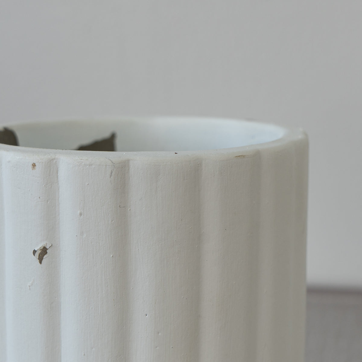 White Cement Flower Pot