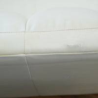 83x33-Inch White Channel-Back 3-Seater Sofa with Chrome Legs