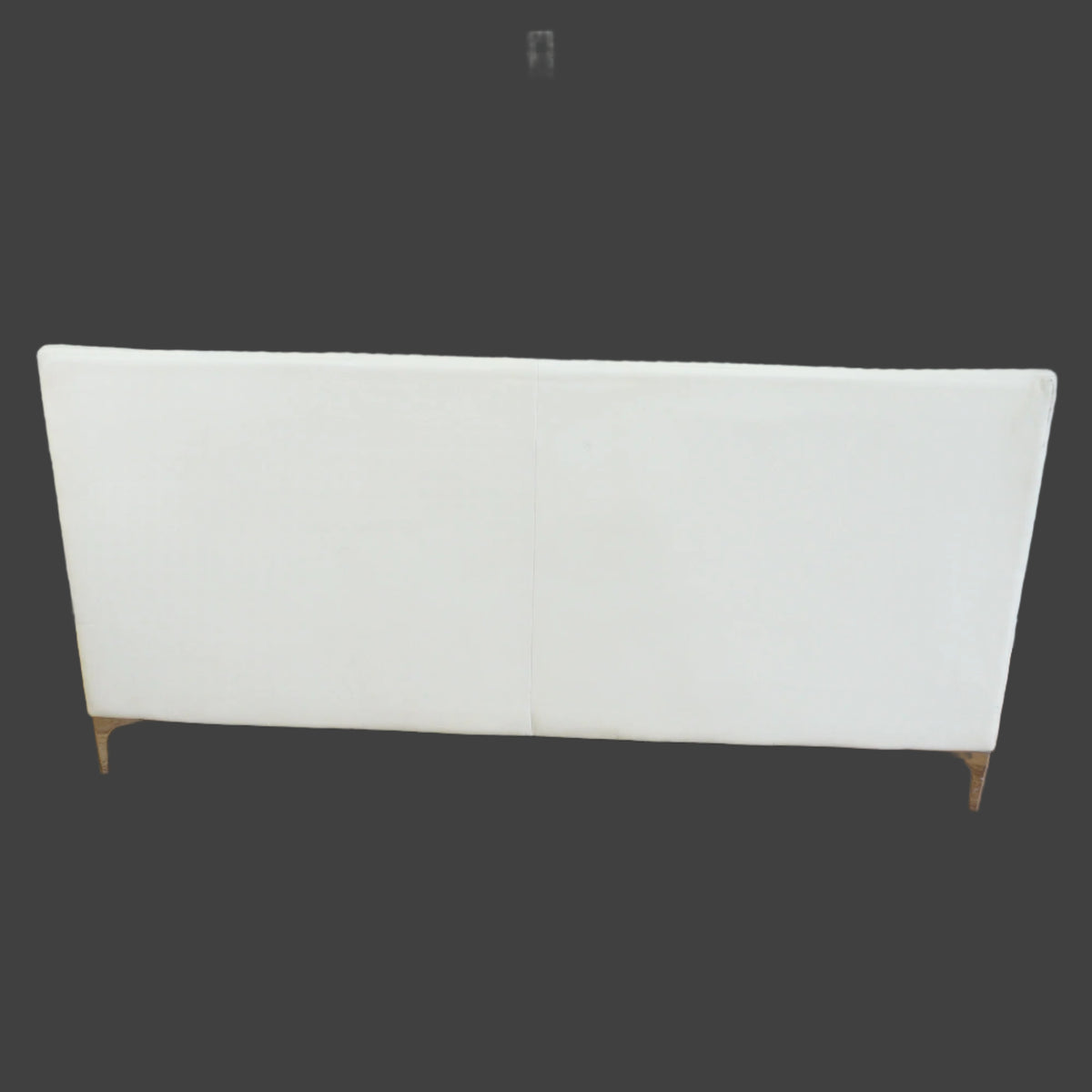 83x33-Inch White Channel-Back 3-Seater Sofa with Chrome Legs