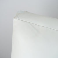 83x33-Inch White Channel-Back 3-Seater Sofa with Chrome Legs