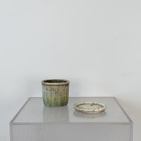 White/Moss Green Pots Set of 2 With Saucer