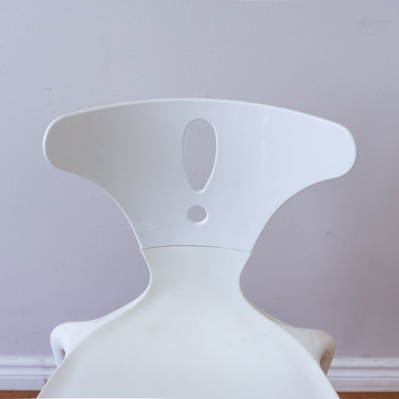 White Owen Chair with White Acrylic Back Rest