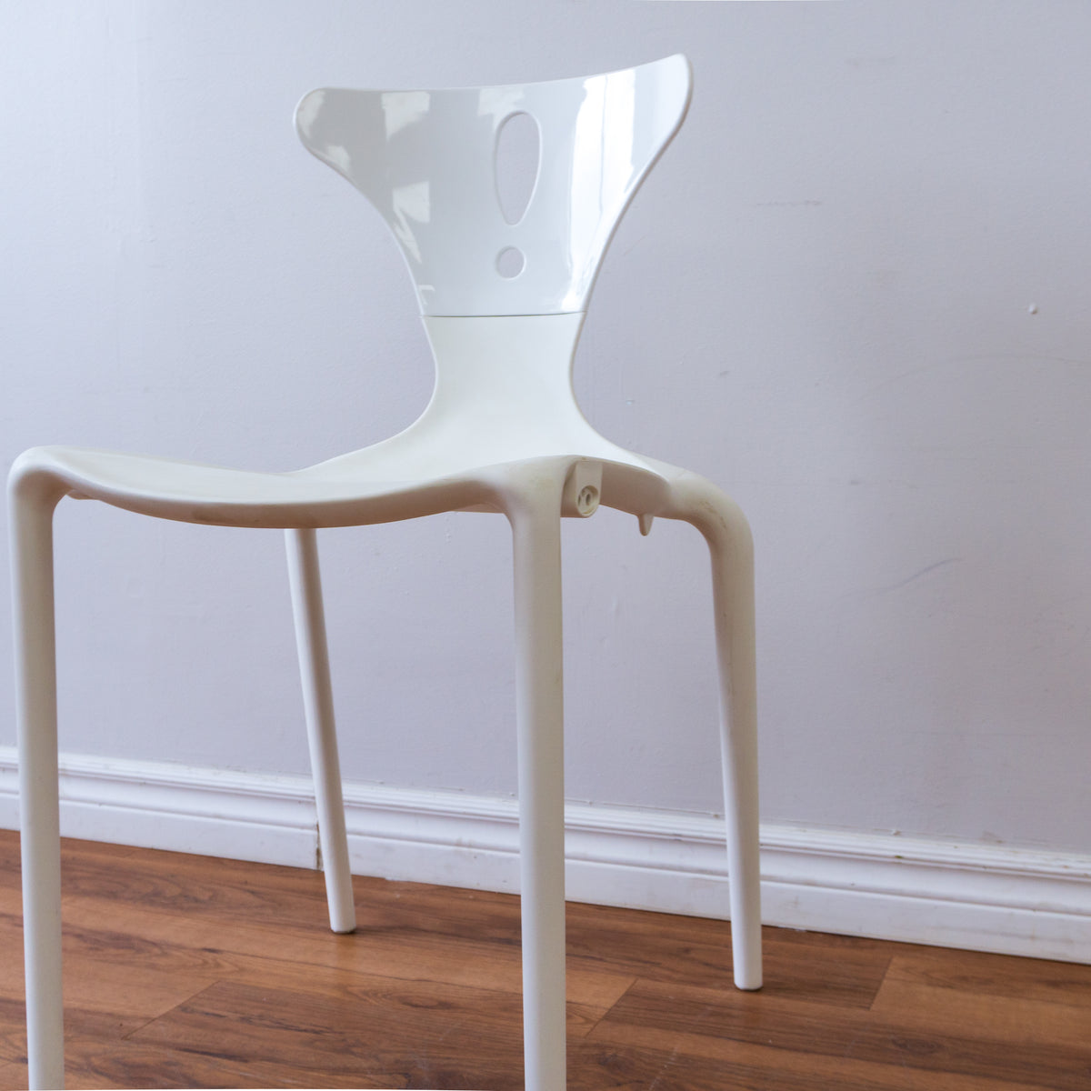 White Owen Chair with White Acrylic Back Rest