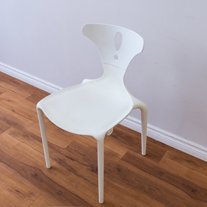 White Owen Chair with White Acrylic Back Rest