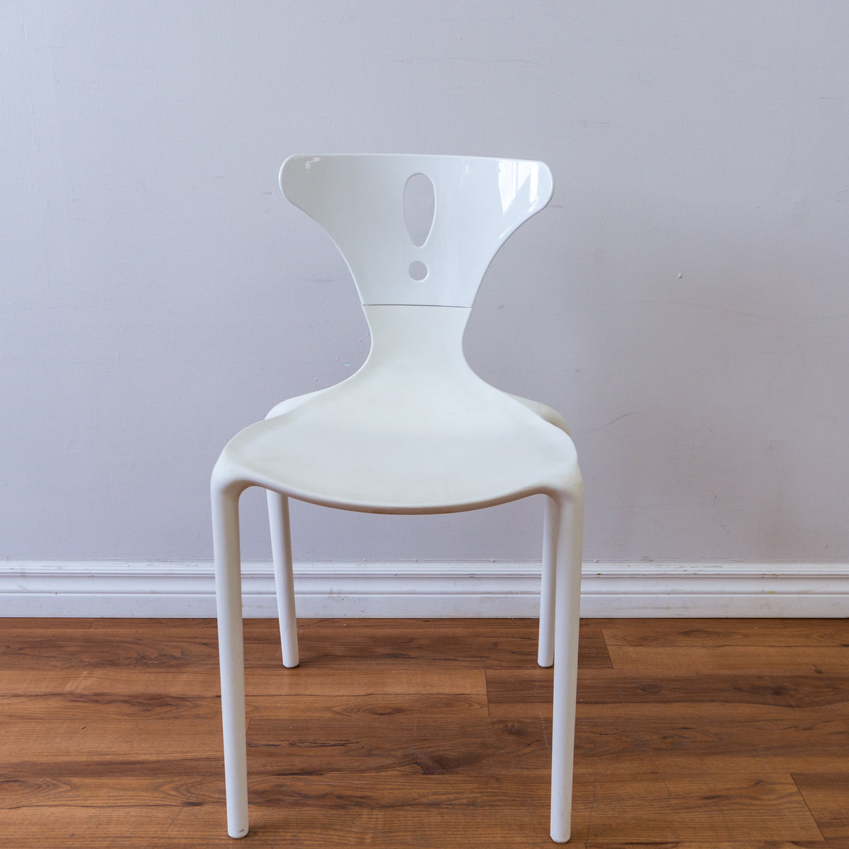 White Owen Chair with White Acrylic Back Rest