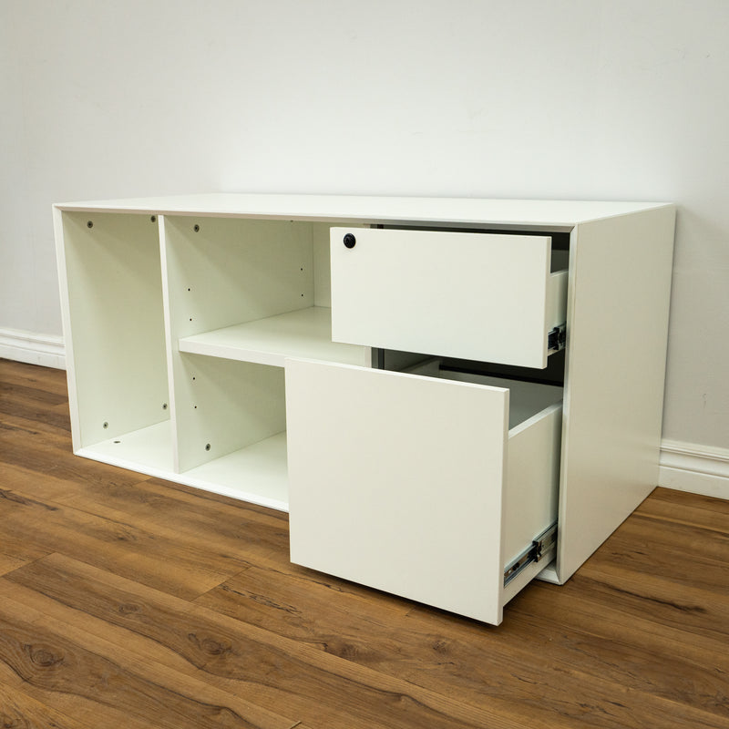 Locking Cabinet in White (Right Drawers)