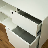 Locking Cabinet in White (Right Drawers)