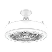 Windara 22" White Ceiling Fan w/ Dimmable Integrated LED Light Kit & Remote