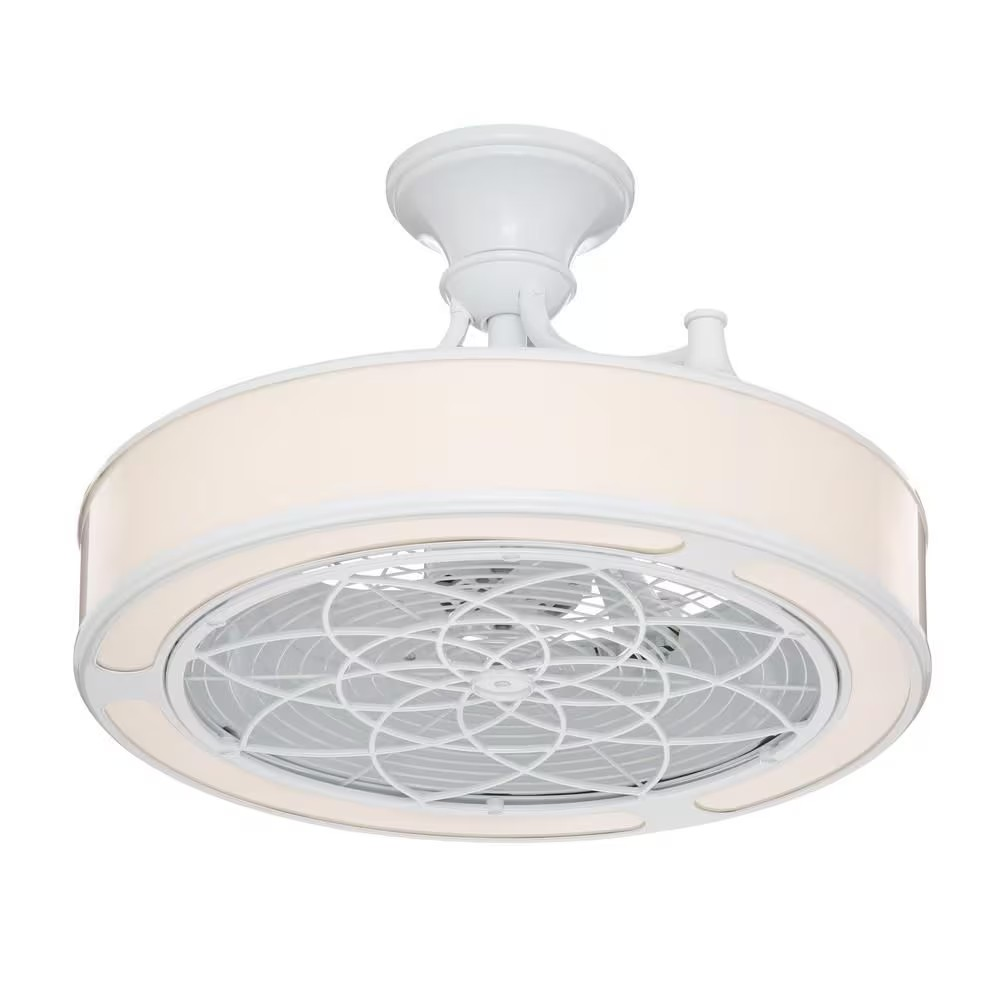 Windara 22" White Ceiling Fan w/ Dimmable Integrated LED Light Kit & Remote