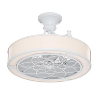 Windara 22" White Ceiling Fan w/ Dimmable Integrated LED Light Kit & Remote