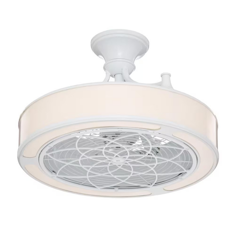 Windara 22" White Ceiling Fan w/ Dimmable Integrated LED Light Kit & Remote