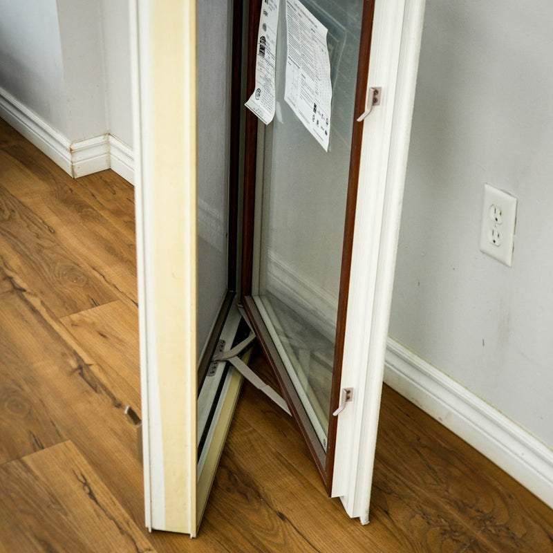 37.5x29.25-Inch Cherry Int. & Cream Ext. Casement Window with Screen & Lock