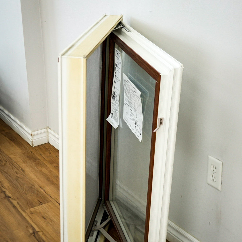 37.5x29.25-Inch Cherry Int. & Cream Ext. Casement Window with Screen & Lock