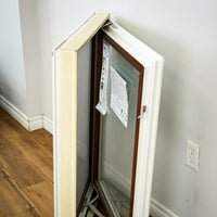 37.5x29.25-Inch Cherry Int. & Cream Ext. Casement Window with Screen & Lock