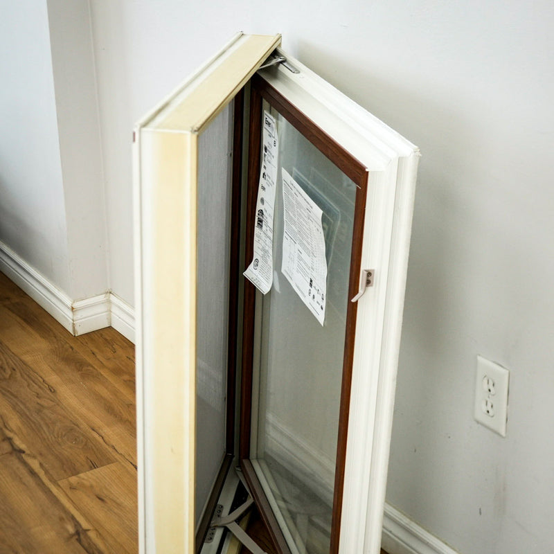 37.5x29.25-Inch Cherry Int. & Cream Ext. Casement Window with Screen & Lock