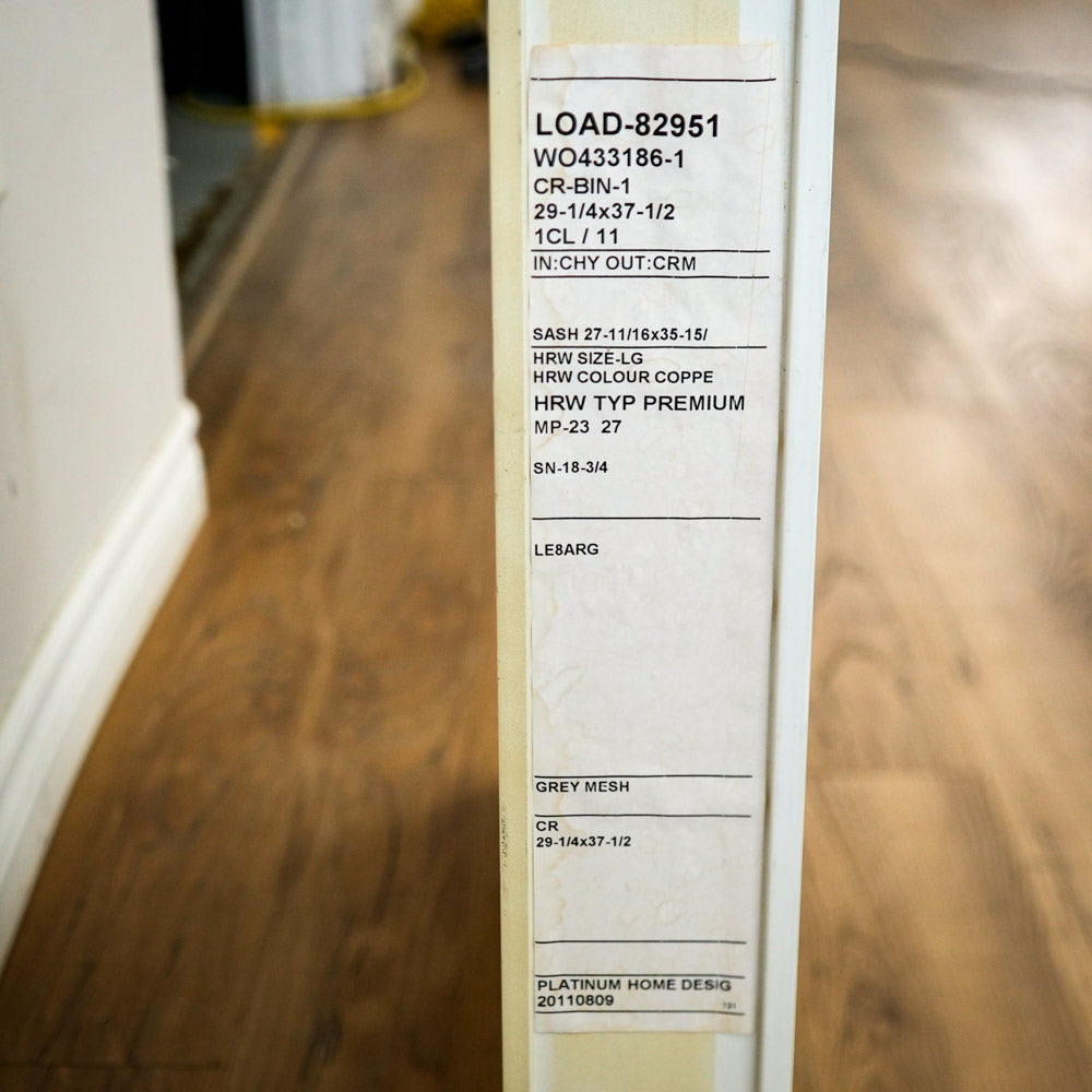 37.5x29.25-Inch Cherry Int. & Cream Ext. Casement Window with Screen & Lock