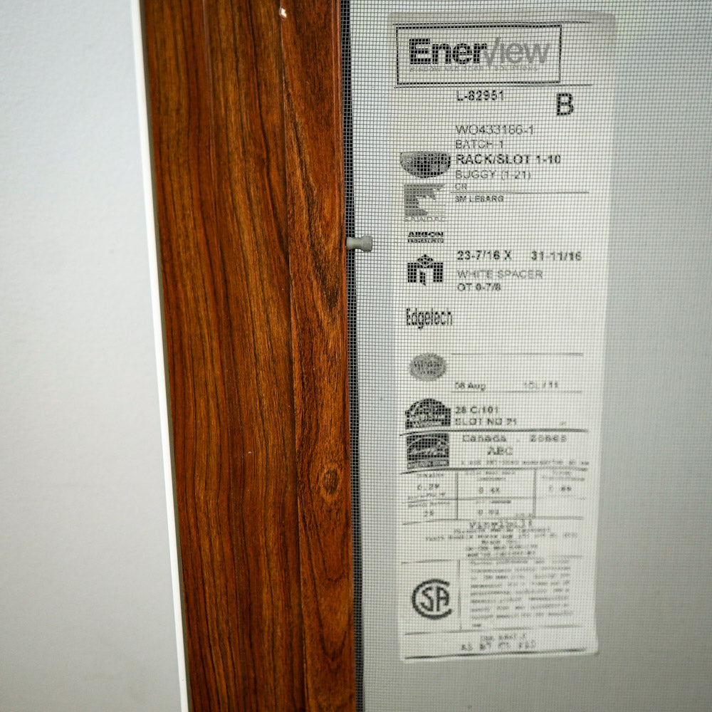 37.5x29.25-Inch Cherry Int. & Cream Ext. Casement Window with Screen & Lock