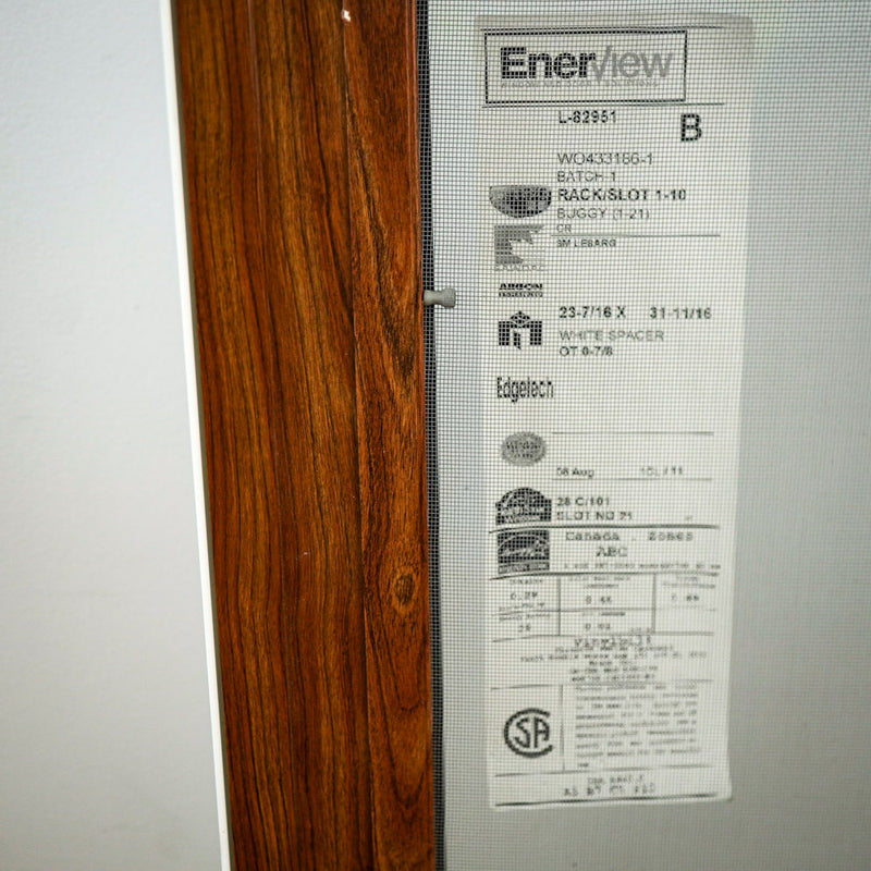 37.5x29.25-Inch Cherry Int. & Cream Ext. Casement Window with Screen & Lock