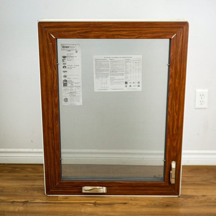 37.5x29.25-Inch Cherry Int. & Cream Ext. Casement Window with Screen & Lock