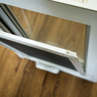 28x18-Inch Awning Window in White with Sash Lock and Screen