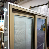 71x80-Inch Sliding Patio Door Brown Ext. w/ Built-In Blinds & Privacy Lock