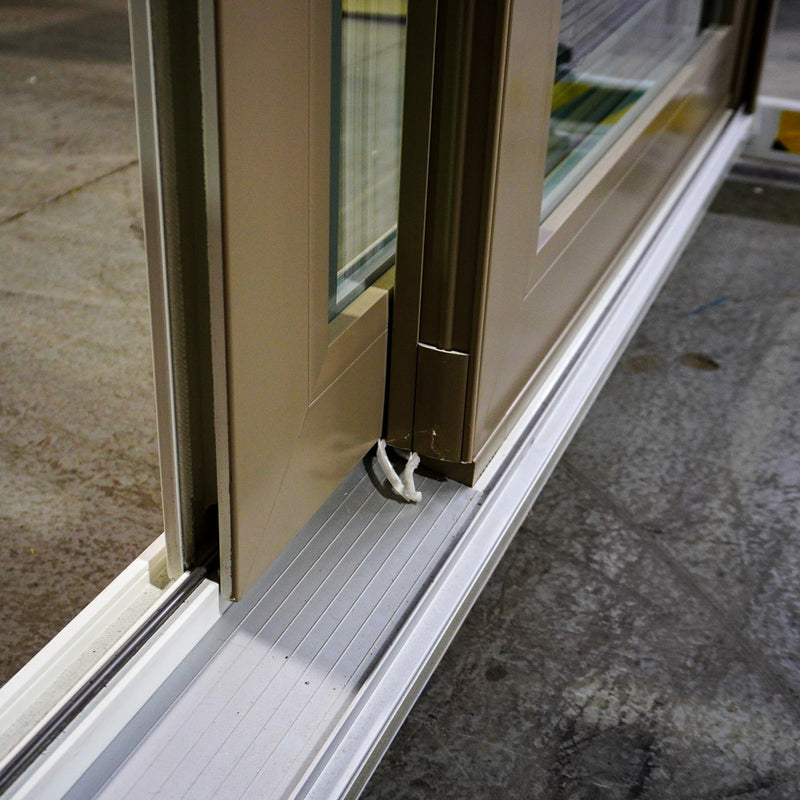 71x80-Inch Sliding Patio Door Brown Ext. w/ Built-In Blinds & Privacy Lock