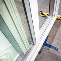 71x80-Inch Sliding Patio Door Brown Ext. w/ Built-In Blinds & Privacy Lock