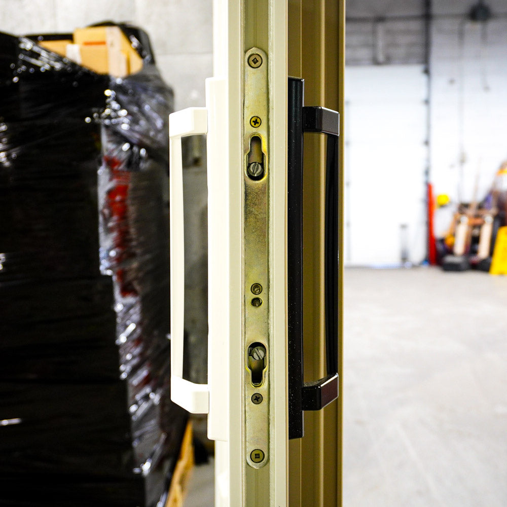 71x80-Inch Sliding Patio Door Brown Ext. w/ Built-In Blinds & Privacy Lock