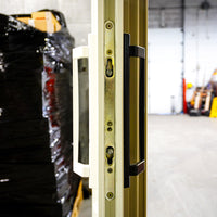 71x80-Inch Sliding Patio Door Brown Ext. w/ Built-In Blinds & Privacy Lock