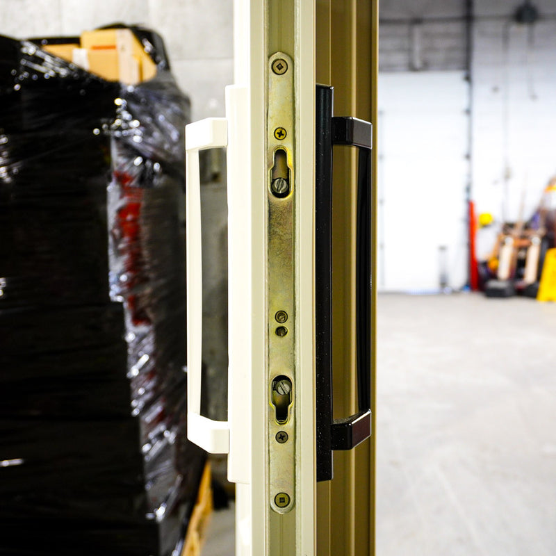 71x80-Inch Sliding Patio Door Brown Ext. w/ Built-In Blinds & Privacy Lock