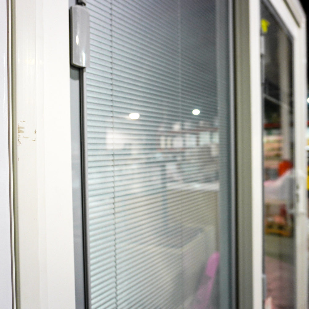 71x80-Inch Sliding Patio Door Brown Ext. w/ Built-In Blinds & Privacy Lock