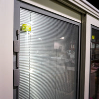 71x80-Inch Sliding Patio Door Brown Ext. w/ Built-In Blinds & Privacy Lock