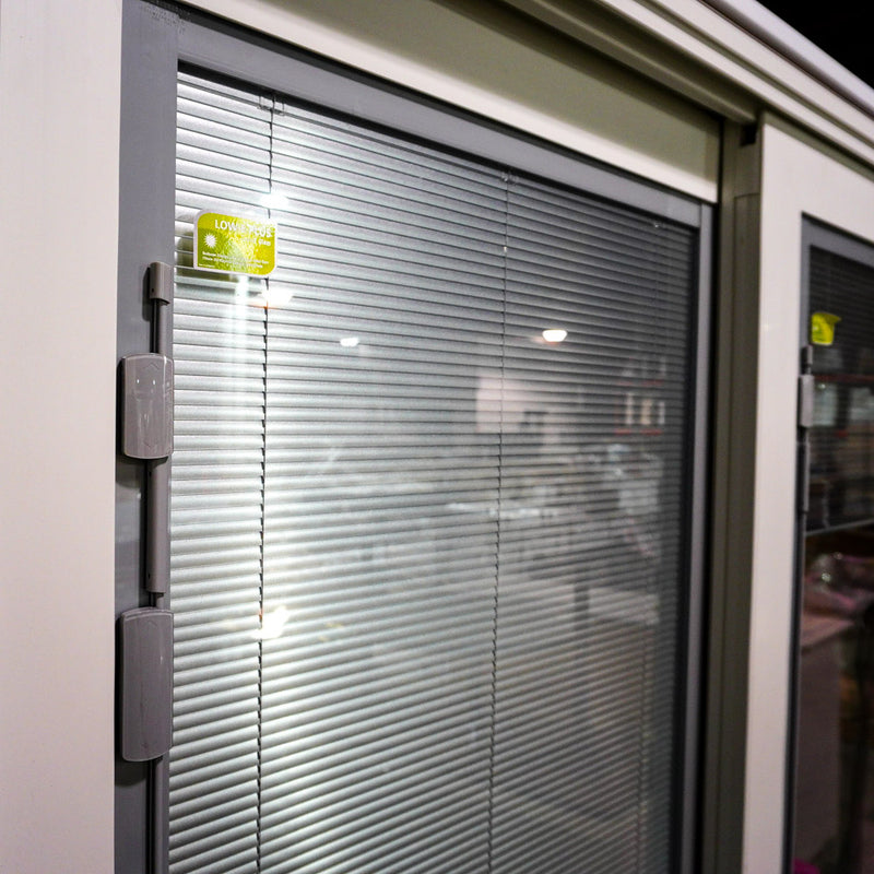 71x80-Inch Sliding Patio Door Brown Ext. w/ Built-In Blinds & Privacy Lock