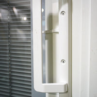 71x80-Inch Sliding Patio Door Brown Ext. w/ Built-In Blinds & Privacy Lock