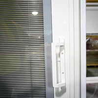 71x80-Inch Sliding Patio Door Brown Ext. w/ Built-In Blinds & Privacy Lock