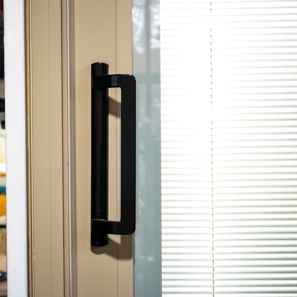 71x80-Inch Sliding Patio Door Brown Ext. w/ Built-In Blinds & Privacy Lock