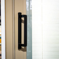 71x80-Inch Sliding Patio Door Brown Ext. w/ Built-In Blinds & Privacy Lock