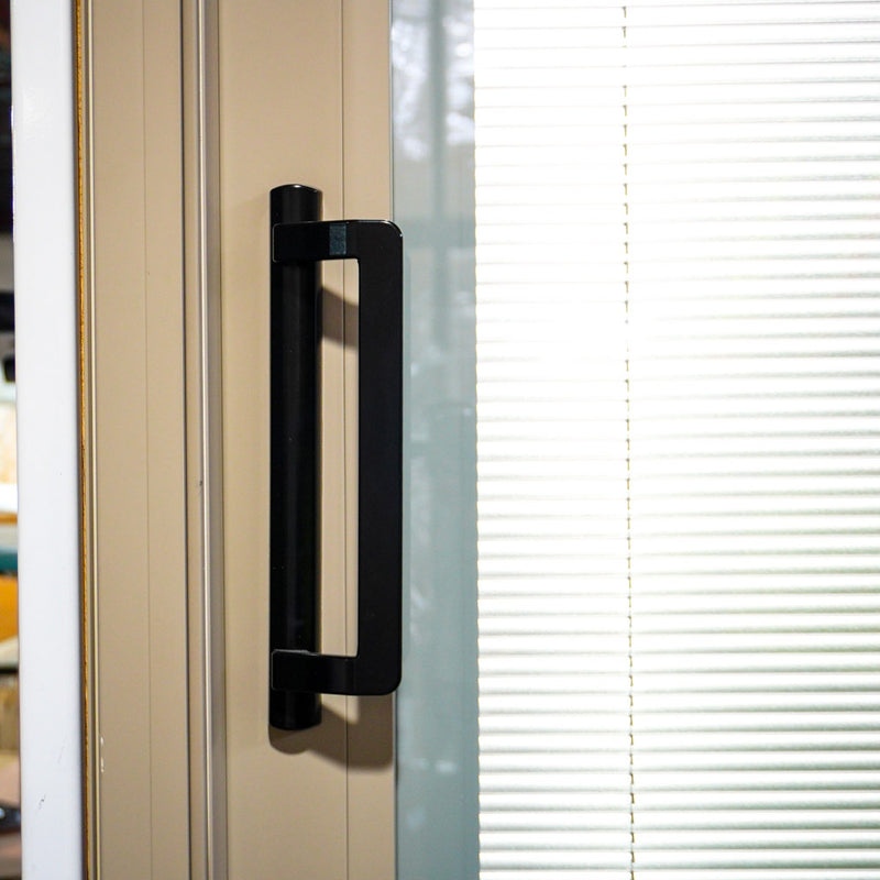 71x80-Inch Sliding Patio Door Brown Ext. w/ Built-In Blinds & Privacy Lock